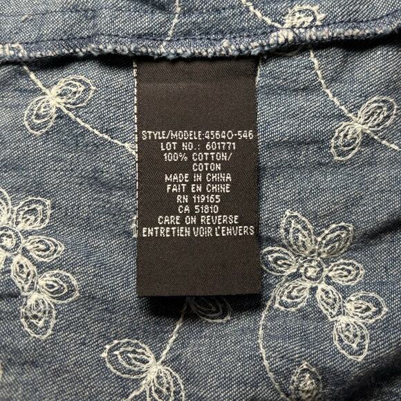 Tribal Vintage Embroidered Denim Skirt 100% Cotton Size 16 - Picture 5 of 6